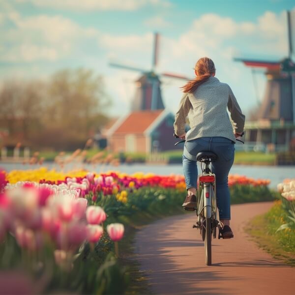 cycling tulip field tour